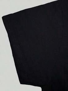 Camiseta de cuello redondo para mujer, diseño de corazón con estampado de leopardo, "No estoy llorando, tú estás llorando", regalo de graduación para madre de graduado, 220g, transpirable y cómoda. - Negro - Ver 3