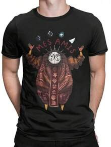 Camiseta Esquie & Rock Friends Expedition 33 para Hombre y Mujer, 100% Algodón - Camiseta Casual Negra con Estampado Geométrico, Cuello Redondo, Manga Corta, Lavable a Máquina, Nueva Colección 2025 - Negro - Ver 1