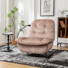 Ivory Recliner, Reclining Lazy Chair, Mobile Phone Holder, Large And Comfortable Reading Chair, Swivel Gliding Rocking Chair, Gold-Stamped Velvet    RR - Natural & Light Brown + Velvet + Cotton - View 13