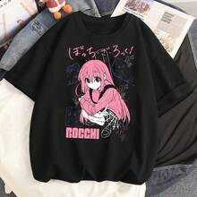 Bocchi The Rock T-Shirt For Teenagers, 2000s Kawaii Style, 80s Grunge, Vintage Punk, Gothic, Hip Hop, Y2k, Classic Punk, Grunge. - 黑色 - 查看 8