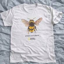 Camiseta con Gráfico de Abeja 'Protege Tu Paz' de National Geographic, Tallas S-5XL, Unisex - Negro - Ver 1