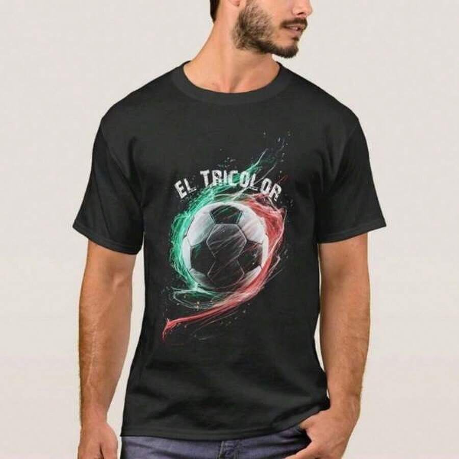 Camiseta del equipo de fútbol de México _ Zazzle - Negro - Ver 1