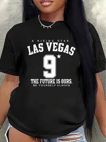 Camiseta de manga corta, ligera y duradera, con el diseño "El futuro es nuestro", perfecta para descansar en casa o salir a cenar. - Negro - Ver 7