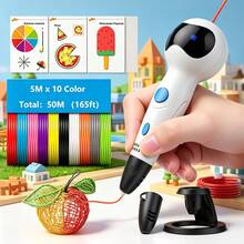 3D 列印筆 附 3D 智慧語音提示,操作簡單,完整配置,DIY 3D 藝術創作筆,聖誕節、萬聖節、感恩節、生日禮物 - 查看 19