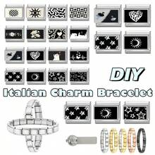 8/26pcs Stainless Steel Modular Pendant Bracelets, Suitable For Daily Wear Or DIY, Cartoon Pattern Bracelets, Can Be Given As Gifts To Family, Friends, And Loved Ones - Multicolor - View 7