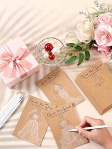 20/40Pcs Bridal Shower Dress Guessing Game Set, Bachelorette Party Interactive Activity Supplies, Bridesmaid Proposal Gift For Wedding Guests - A - View 3