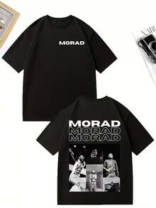 Camiseta de merchandising del álbum Moradmdlr |   Estilo unisex, ropa urbana con el logo Morad, diseño de cuello redondo, tela suave y cómoda, adecuada para uso casual y deportivo, artículo coleccionable. - Negro - Ver 1