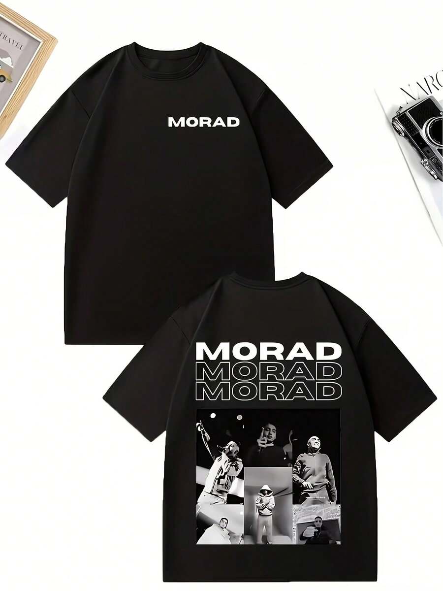 Camiseta de merchandising del álbum Moradmdlr | Estilo unisex, ropa urbana con el logo Morad, diseño de cuello redondo, tela suave y cómoda, adecuada para uso casual y deportivo, artículo coleccionable. - Negro - Ver 1