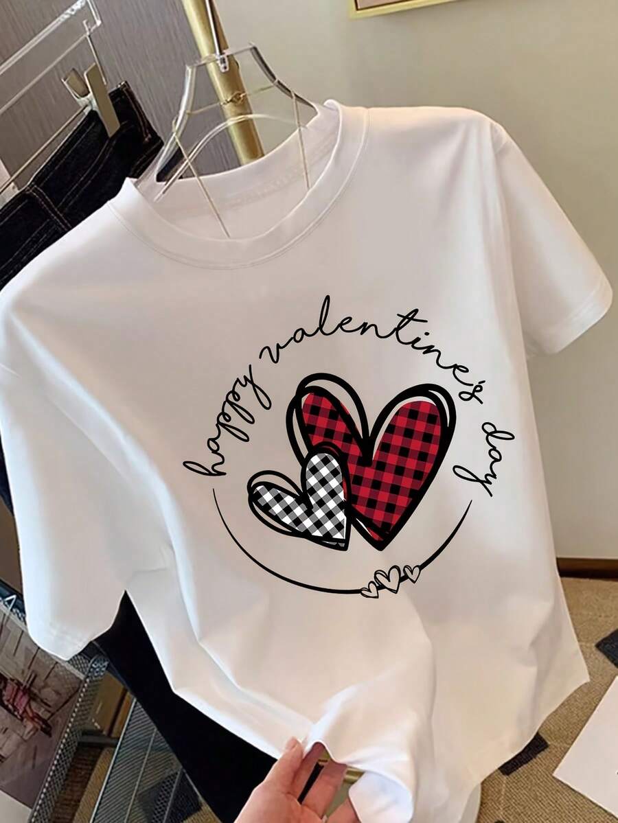 Camiseta Semi-Transparente con Estampado de Corazones para Mujer - Blusa de Manga Corta y Cuello Redondo | Lavable a Máquina, Ropa Casual de Primavera y Verano, Ideal para Viajes al Aire Libre, Regalos de Cumpleaños, Capas Base y Estilo Blusa - Blanco - Ver 1