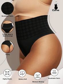 1pc Women's Tummy Control Butt Lift Waist Trainer Shaping Panties PAUKEE - Black - View 1
