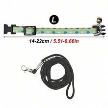 1pc Adjustable Small Pet Collar And Leash, Polka Dot Design Walking Leash, Suitable For Rabbits, Guinea Pigs And Reptiles Neck Collar, Outdoor Exploration Accessory - Multicolor - View 15