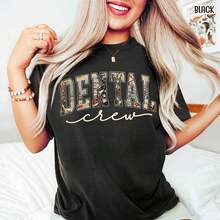 short-sleeveCamiseta cómoda de Navidad para equipo dental, camiseta de Navidad para asistente dental, camiseta del equipo dental, camiseta de Navidad para higienista dental, regalo para dent - Negro - Ver 1
