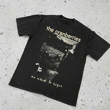 short-sleeveCamiseta vintage de la gira de The Cranberries de 1995, cómoda camiseta vintage100% Cotton - Negro - Ver 1