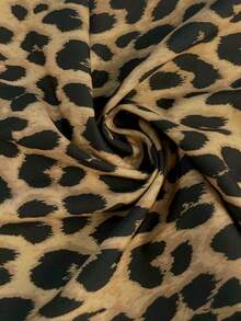 Women's Sleeveless Leopard Print Jumpsuit, Chiffon Fabric, Non-Stretch, Summer Vacation - Leopard - View 3
