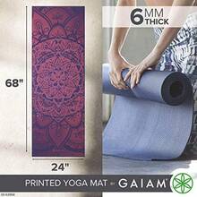 Tapete de yoga Premium de 6 mm con impresión extra gruesa antideslizante para ejercicio y fitness para todo tipo de yoga, pilates y entrenamientos en el suelo 68 pulgadas de largo x 24 pulgadas de ancho x 6 mm de grosor - Rosa ateniense - Ver 2