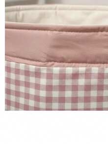 Toy Organizer Basket, Clothes, Checkered Pattern, Cotton Harmony - 1 Piece - Antique Rose - View 3