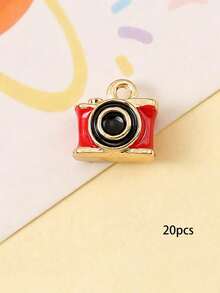 10/20/100pcs Creative 3D Alloy Drip Oil Imitation Mini Camera Pendant DIY Necklace Keychain Charm - Mini Camera - View 16