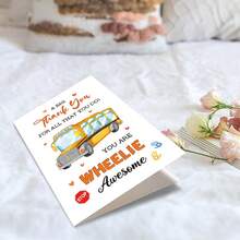 1 tấm thiệp tri ân tài xế xe buýt trường học, quà cảm ơn tài xế xe buýt trường học, quà cuối năm cho tài xế xe buýt, thiệp chúc mừng nghỉ hưu tuyệt vời cho tài xế xe buýt trường học, kèm phong bì, thiệp cảm ơn tốt nghiệp và tựu trường dành cho tài xế xe buýt trường học. - A - Xem 4