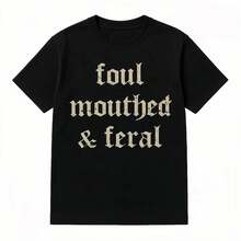 Camiseta Vintage de Manga Corta y Cuello Redondo para Mujer - Cómoda Camiseta con Estampado Gráfico Retro, Divertida Camiseta con Meme para Mamás, Uso Casual Diario, para Actividades al Aire Libre - Blanco (solo estilos en blanco y negro) - Ver 1