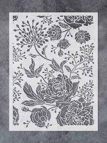 12x16 Inch Reusable Floral Wall Stencil Template, Suitable For Walls, Furniture, Tiles, Fabrics, Doors, Glass - Multipurpose Painting Stencil For DIY Drawn Borders, Patterns, Murals - Single Piece - View 1