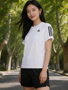 Adidas Workout Essentials Quick-Dry Comfortable Short-Sleeve T-Shirt For Women - White - View 4