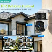 RecorGood 1pc Owl-Shaped Security Camera, Clear Night Vision, 355° Horizontal Rotation & 90° Vertical Rotation, Two-Way Audio, Motion Tracking, Suitable For Home & Outdoor Monitoring, Supports SD Card/Cloud Storage (Max 128GB) - Black and White - View 2