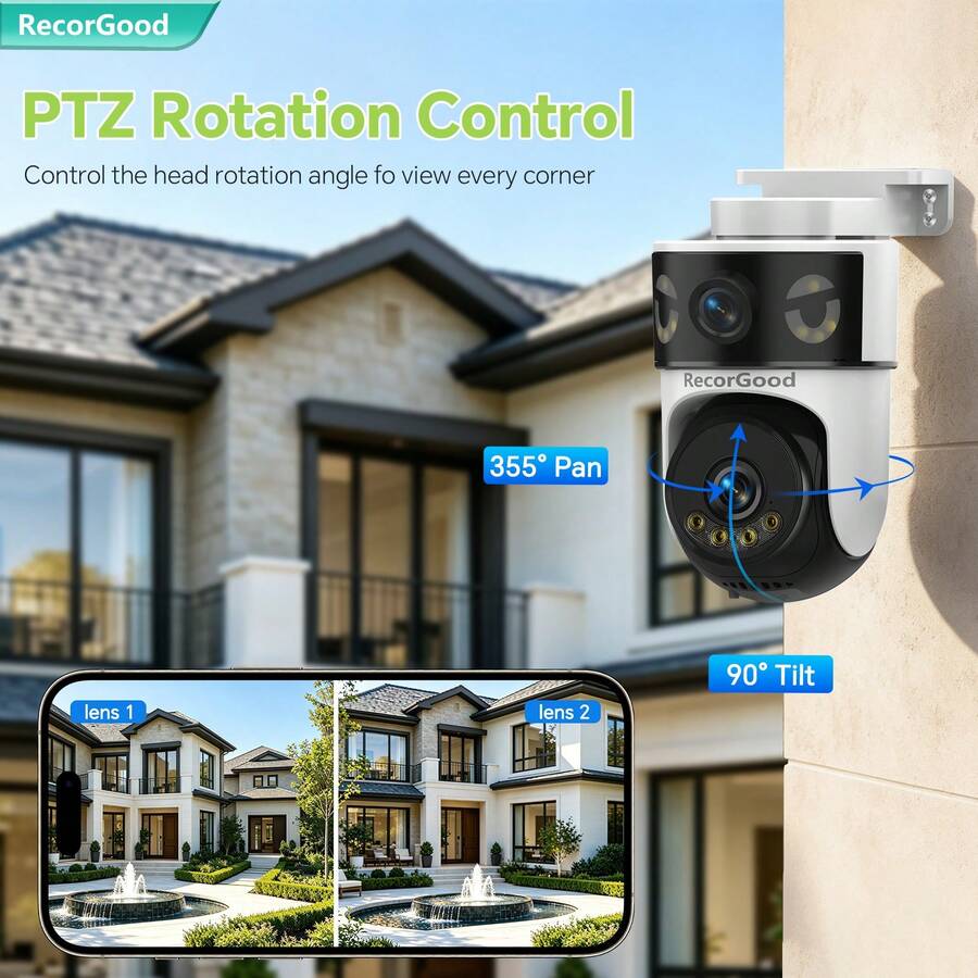 RecorGood 1pc Owl-Shaped Security Camera, Clear Night Vision, 355° Horizontal Rotation & 90° Vertical Rotation, Two-Way Audio, Motion Tracking, Suitable For Home & Outdoor Monitoring, Supports SD Card/Cloud Storage (Max 128GB)