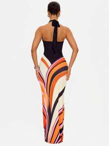 Bohemian Holiday Casual High Street Spice Girl Neck Dress 2026 Summer New Sexy Skinny Halter Dress - 黑色 - 查看 5