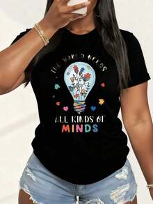 1 Women's Makeup Artist Graphic T-Shirt - Featuring The Slogan "Makeup Is My Art" And A Mascara And Eyelash Design, 100% Lightweight Black Short-Sleeved Crew Neck T-Shirt, Casual Style For Beauty Lovers (Sizes S-2XL) - All-Sea 180g 100% Cotton - 黑色 3 - 查看 3
