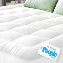 Niagara Sleep Solution Ultra Soft Queen Size Mattress Topper - Rayon Derived From Bamboo Pillow Top Mattress Pad For Back Pain Relief - Naturally Cooling For Hot Sleepers, Green - 3 White - View 8