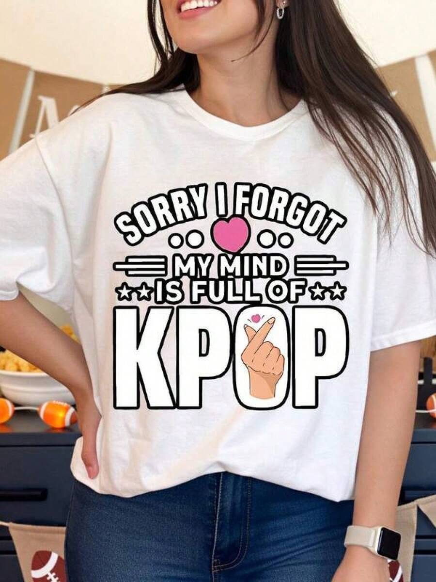Sorry I Forgot My Mind Is Full Of  T Shirt For Women Fans Cute Korean Music Lover Graphic Tee Casual Summer TopPlayeras De Mujer Algodon Blusas Frescas Para El Calor Blusas Dama Playeras De Dama Playeras Mujer Blusa Blanca Playeras Basicas De Mujer Blusas Oversize Para Dama Playeras Oversize De Mujer  Y2k Mujer Verano Camisetas De Mujer Algodón Playeras Para Mujer Blusas Casuales Para Dama Envio Nacional - Blanco - Ver 1