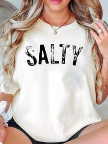 Camiseta con Estampado Salty para Uso Casualblusa casual mujer - Blanco - Ver 7