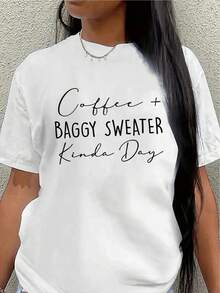 Lightweight T-Shirts, Coffee-Colored Tops, And Loose-Fitting Sweater Designs Are Perfect For Relaxing At Home Or In A Coffee Shop, Ideal For Spending Cozy Moments In The Living Room Or Kitchen. Women's Casual Blouse - 白色 - 查看 7