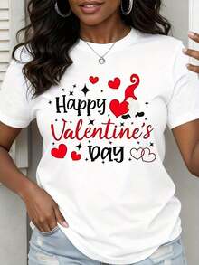 Camiseta de Mujer con Estampado de Corazón de Gnomo para el Día de San Valentín, Regalo Romántico y Lindo, Estilo Vintage Urbano, Unisex, de Algodón, Manga Corta, Cuello Redondo, 100% Algodón - Blanco - Ver 7