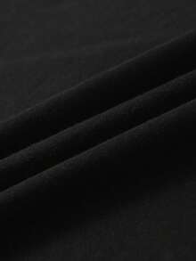 Women's Casual Round Neck Short Sleeve Drop Shoulder Spider Web Print Knitted T-Shirt, Grunge Style Streetwear Top - Negro - Ver 5