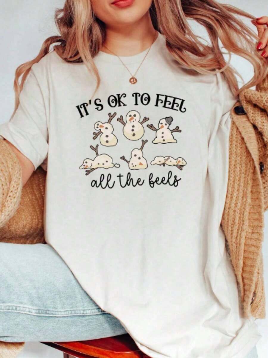 Camiseta "Está bien sentirse así", Camiseta de Concientización sobre Salud Mental, Camiseta "Los Sentimientos Importan", Camiseta de Apoyo Terapéutico, Camisetas de Verano para Adolescentes, Camiseta Oversize para Mujer, Camiseta de Manga Corta con Cuello Redondo y Corte Holgado para Mujer, Adecuada para el Verano, 100% Algodón. - Blanco 4 - Ver 1