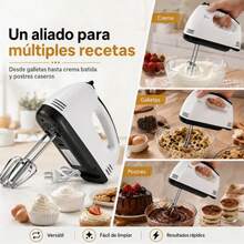Torstellar Batidora De Mano Con 7 Velocidades, Batidora Amasadora Para Repostería Con 2 Varillas , Diseño Compacto, Portátil Y Ligero, Ideal Para Repostería, Mezclar Masa, Preparación De Alimentos, Batir Claras, Montar Nata, Hacer Pan Y Masas Pesadas, Uso Doméstico Y Cocina Diaria, Regalo Perfecto Para Amantes De La Cocina - Ver 8