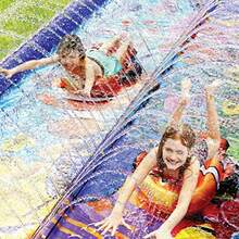 stargo Undersea Water Dual Slip and Slide 18 pies x 5 pies deslizante y deslizante almohadilla para salpicaduras y aspersor tobogán acuático tablas inflables para el cuerpo Water Fun Multi - Multicolor - Ver 4