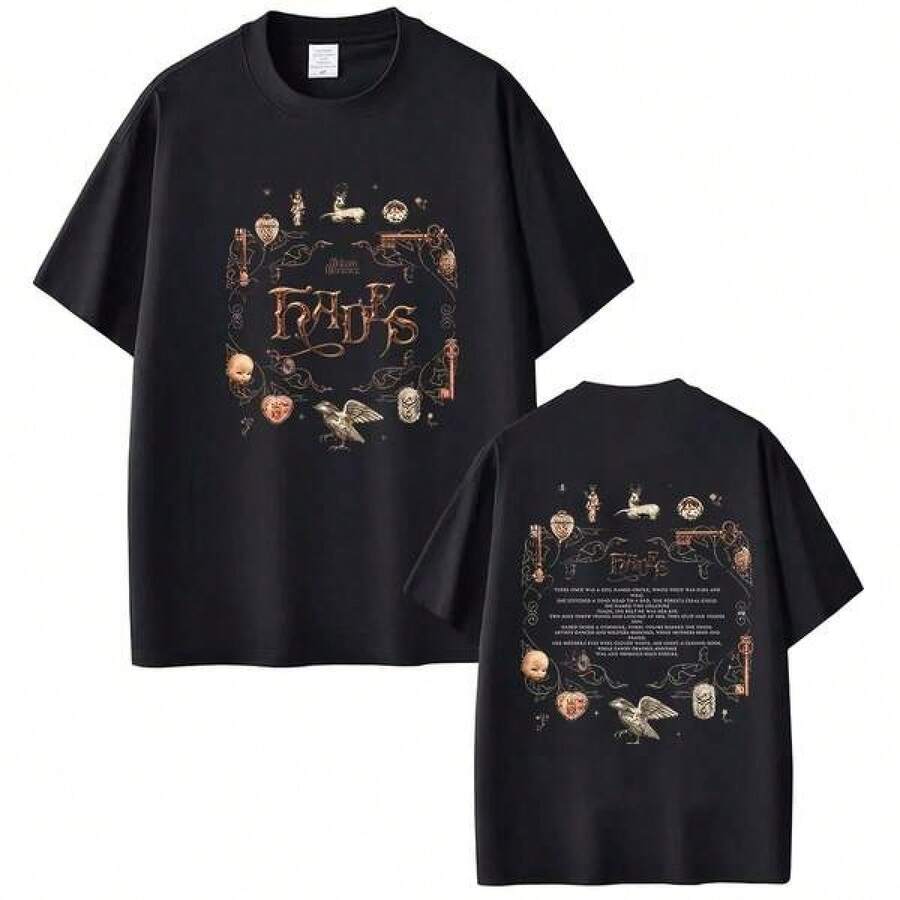 Camiseta con Estampado Gráfico del Nuevo Álbum de Melanie Martinez, Moda Urbana para Hombre y Mujer, Top Oversize - Negro - Ver 1