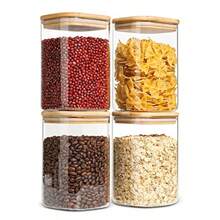 ComSaf - Contenedores de almacenamiento de vidrio con tapas tarros de vidrio de 1.2 cuartos de galón con tapas tarro transparente para almacenamiento de alimentos recipiente para despensa galletas - Por supuesto - Ver 2