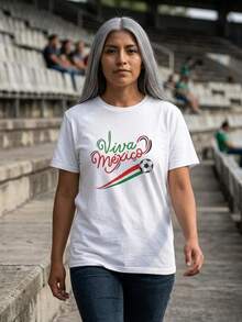 Viva México soccer script T-Shirt |   Colores de la bandera mexicana - Negro - Ver 6