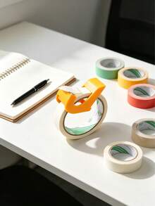 1pc Mini Plastic Tape Dispenser, One-Handed Tape Cutter, Portable Tape Cutting Tool Suitable For Home, Office And School - Multicolor - View 4