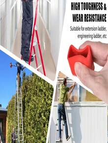 2/4pcs Non-Slip Rubber Ladder Feet Pads - Universal Replacement Anti-Slip Pads With Textured Toe Design (Black/Red/Grey/Blue), Ladder Safety Accessories, Suitable For Various Indoor/Outdoor Uses, Home/Office/Construction Site - Multicolor - View 10