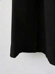 Pantalones rectos de color blanco sólido y albaricoque con elástico en la cintura trasera, con bufanda, para uso diario, elegante, para invierno, otoño, otoño, Navidad, Año Nuevo, fiesta de Acción de Gracias - Negro - Ver 3