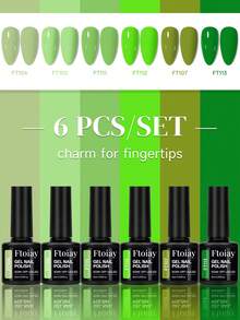 6-Color Nail Gel Polish Set, Multiple New Style Combinations, Long-Lasting Removable Soak-Off UV/LED Gel, Semi-Permanent Effect, Versatile Color Palette Full Set, Professional Nail Tools, Best Partner For Manicure - 01 - View 7