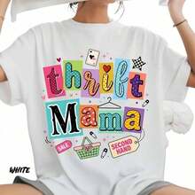 short-sleeveCamiseta cómoda "Thrift Mama", camiseta viral para amantes de las prendas de segunda mano, camiseta para vendedores de moda, camiseta con estética vintage, conjunto de ropa de segunda mano imprescindible100% Cotton - Blanco - Ver 6