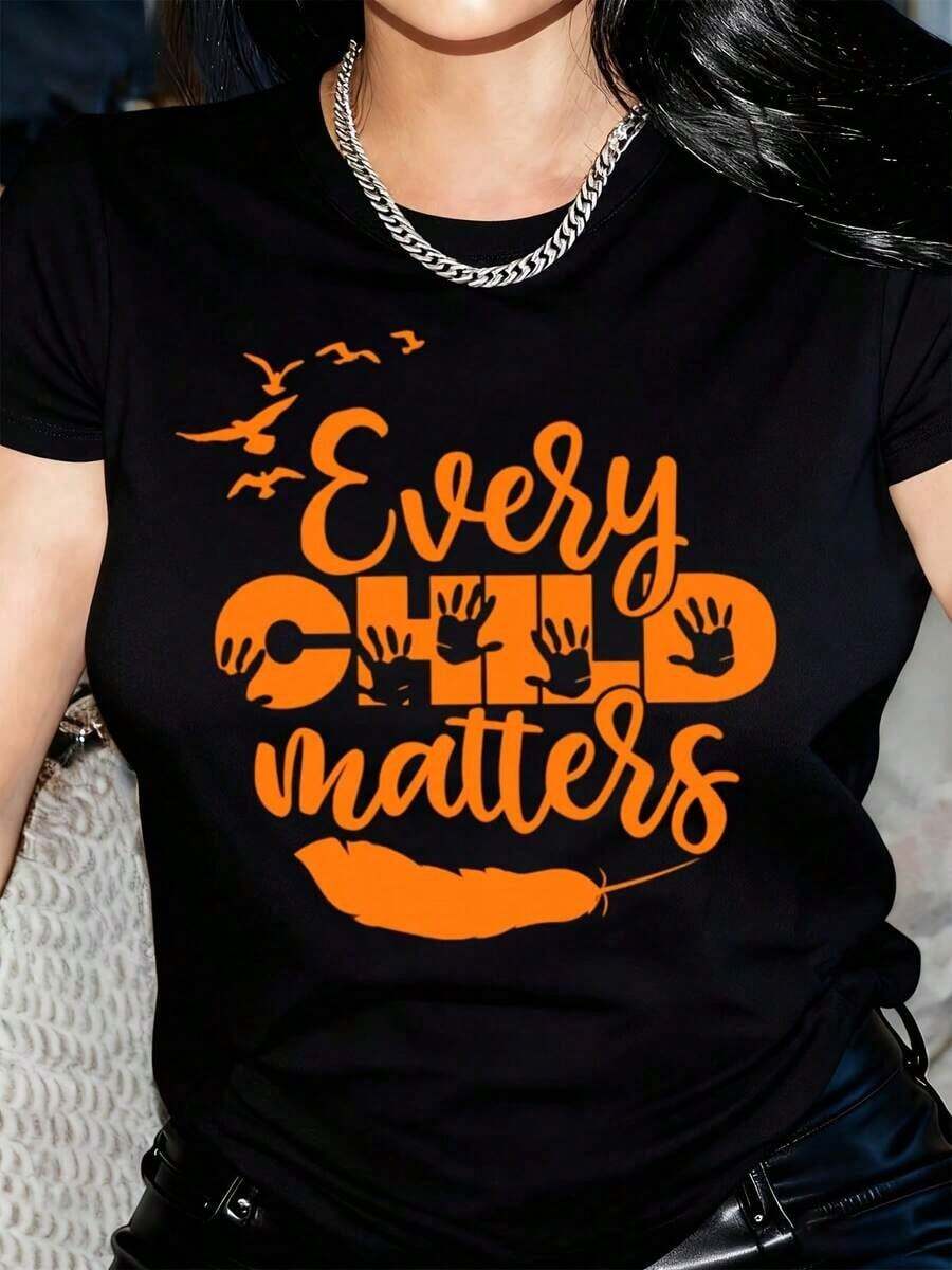 Camisetas del Día del Naranja, Camiseta "Cada Niño Importa", Concientización sobre los Indígenas, Regalos del Día del Naranja, Educación Indígena, Camiseta de Amabilidad e Igualdad - Negro - Ver 1
