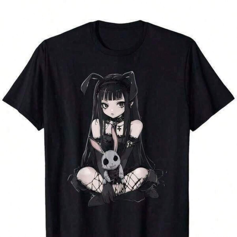 Camisetas de moda nuevas 2026, camisetas con estampado gráfico para niñas y niños, camisetas casuales de manga corta con estampado gráfico para adolescentes, camisetas casuales de dibujos animados, camisetas estilo E-Girl, lindas camisetas góticas de anime, conejito, grunge, góticas, camisetas para adolescentes, ropa para niñas, regalos para adolescentes, ropa para niños, camisetas para adolescentes, ropa para niñas, ropa para adolescentes, ropa adecuada para verano, primavera, ropa cómoda y fácil de combinar, ropa de verano para niñas, ropa elegante para niños, ropa casual, camisetas gráficas para niños, ropa de primavera, tallas 2Y-16Y, S-XXXL, ropa para hombres, camisetas para mujeres, camisetas gráficas unisex, regalo perfecto para la vuelta al cole y el Día de la Madre, se pueden combinar con conjuntos para padres - Negro - Ver 1