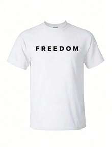 Camiseta unisex de manga corta, FreedomCamisa-PatrióticoCamisetaBasado en la feTee,PolíticoConcienciaSuperior,InformalSimpleEstiloCartaImprimirRopa-UnisexMujeres&HombresDiarioRopa UnisexSuelto-AjusteCómodoVintageCalle-EstiloT-CamisaTopplayerashombre, , , Dazymujer,romwehombres, bohochic,maestrasregalos,camisetaparaconjuntos de mujercon curvasparamu,y2k, - Blanco - Ver 6