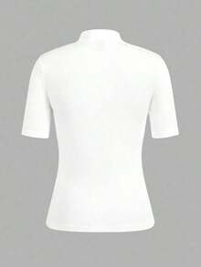 Set de 2 camisetas de manga larga y cuello alto ajustadas como capa base para mujer, adecuadas para la transición de otoño y para salir - Multicolor - Ver 4